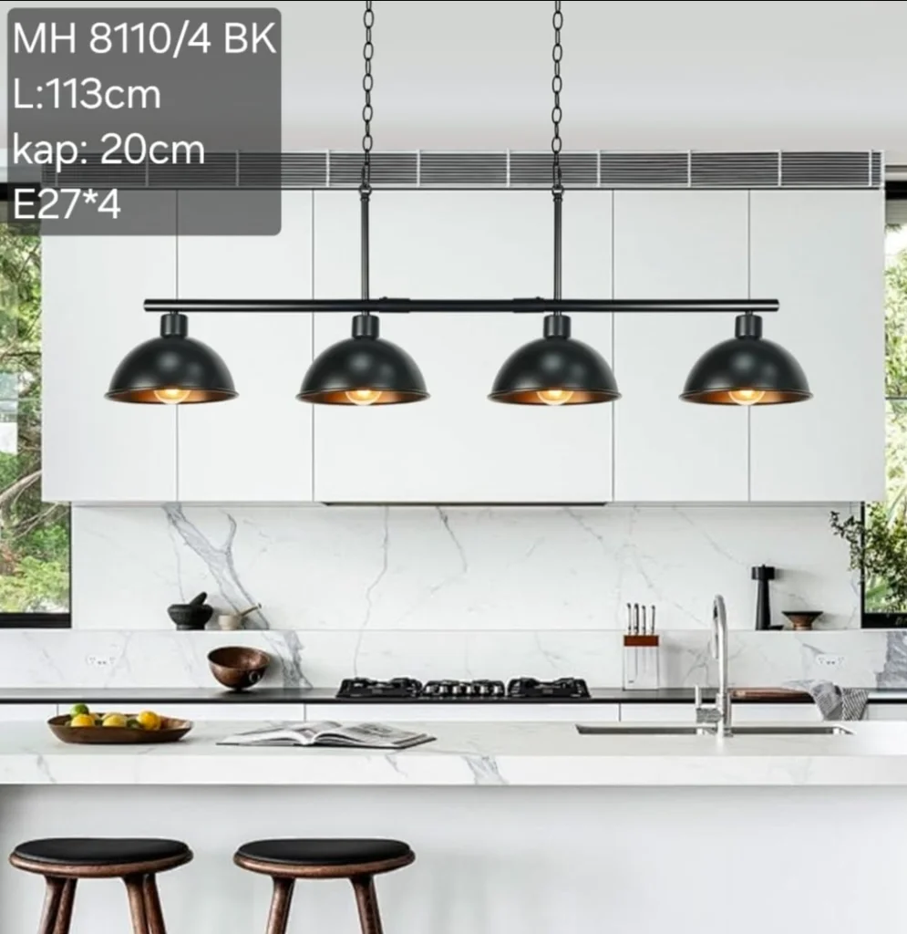 Lampu gantung industrial 8110/4Bk