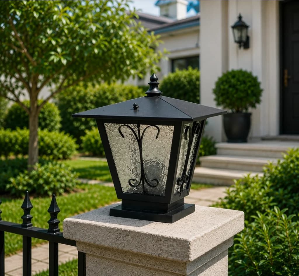 Lampu pilar outdoor klasik modern 574-S BLK