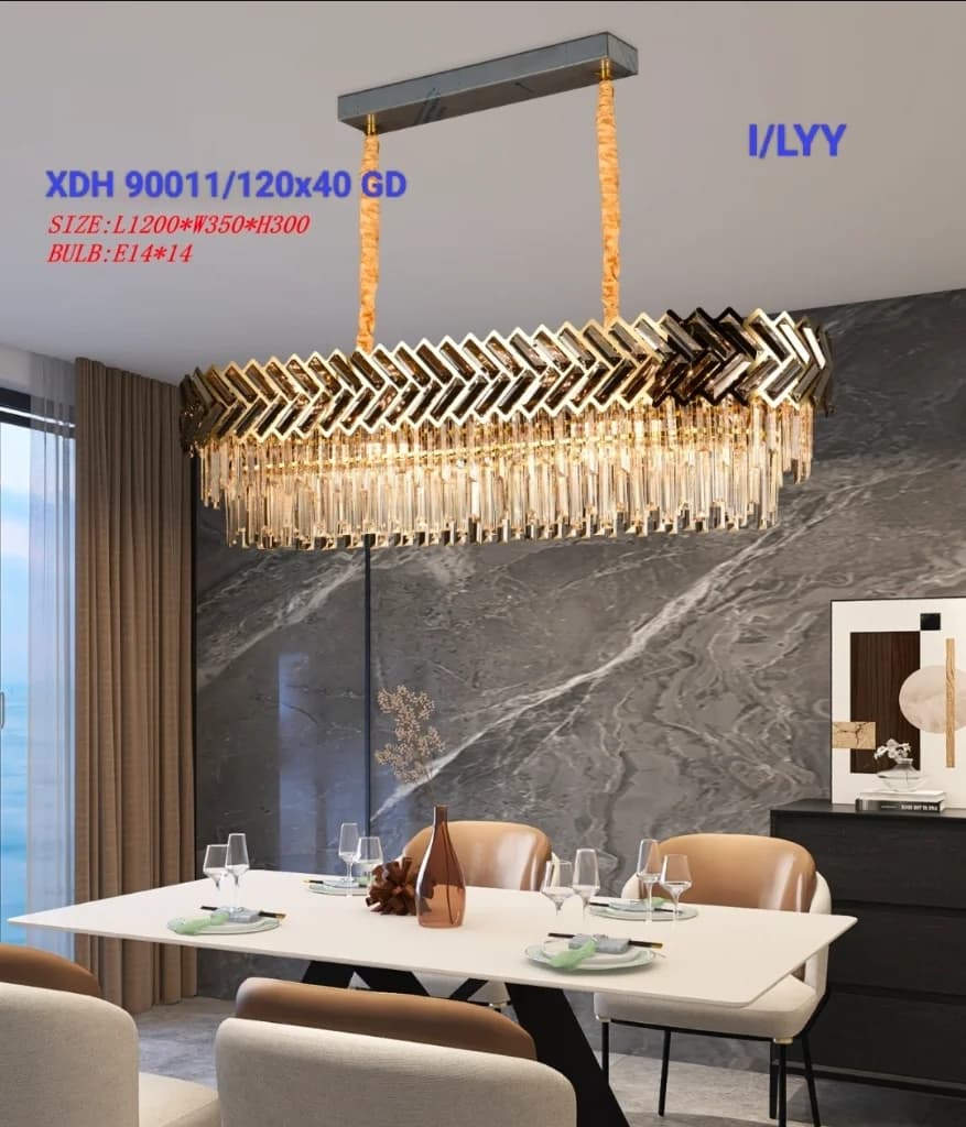 Lampu gantung kristal 90011/120x40cm