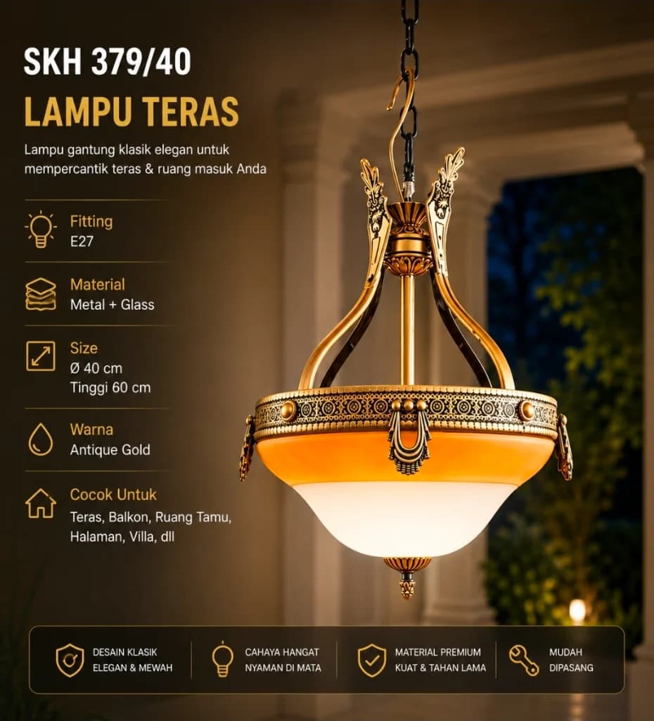 Lampu gantung klasik mewah 379/40cm