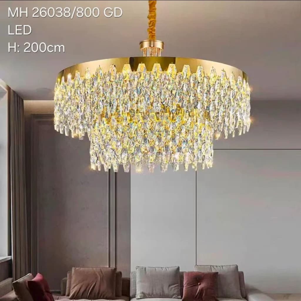 Lampu gantung kristal Led 26038/800GD