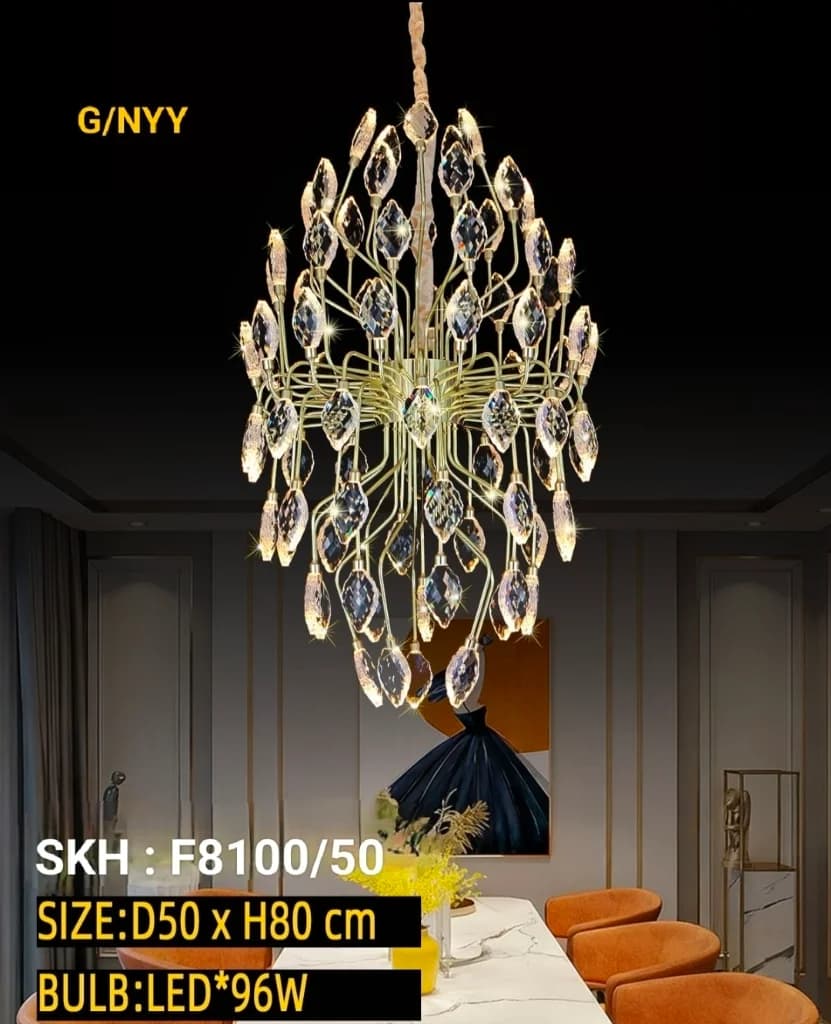 Lampu gantung kristal minimalis F8100/50cm