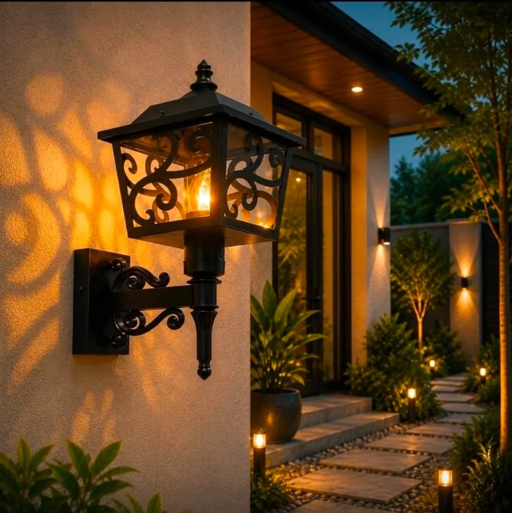 Lampu dinding outdoor klasik modern WO-JM03 BK