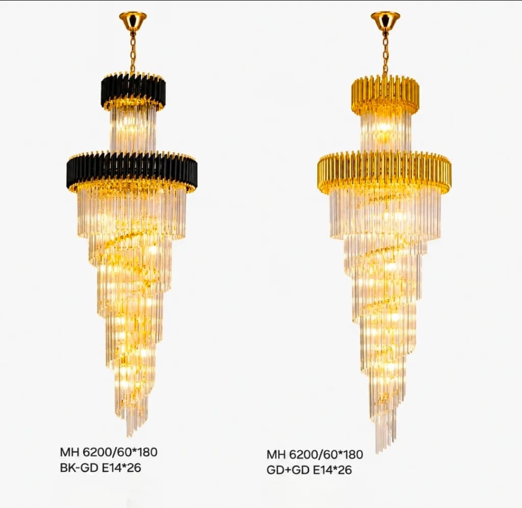 Lampu Gantung Crystal Spiral 6200/60×180cm