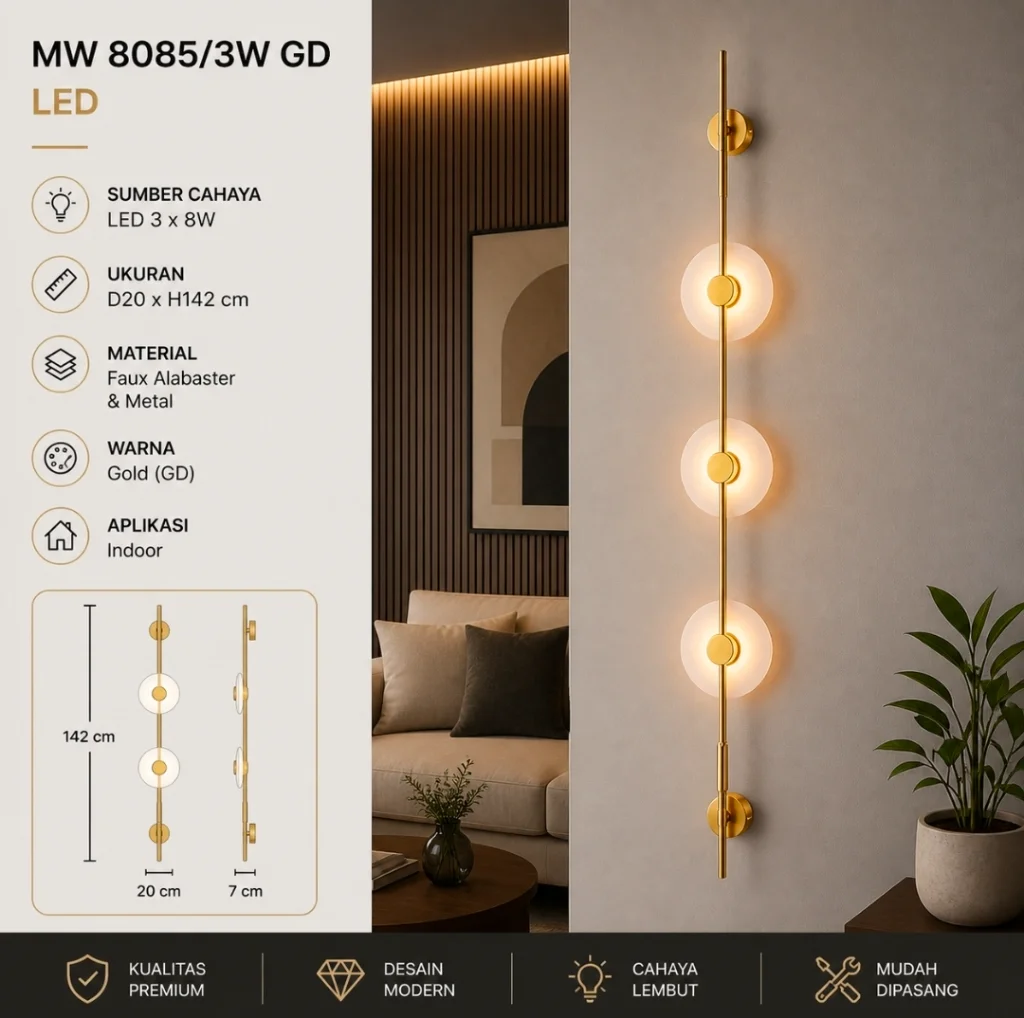 Lampu dinding led minimalis 8085/3