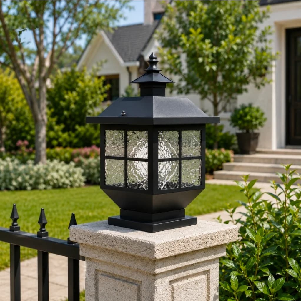Lampu pilar outdoor klasik modern 577-S BLK