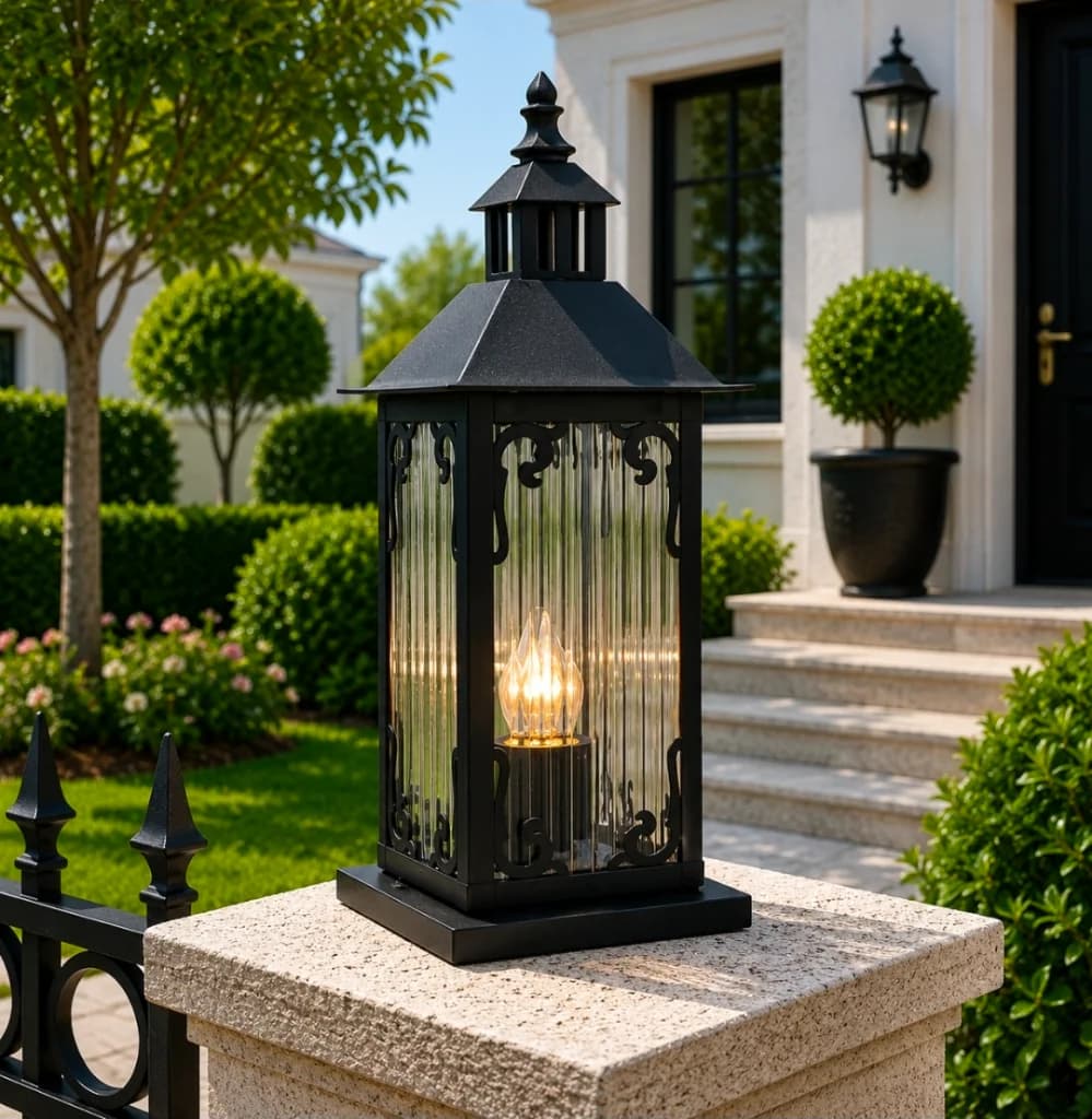 Lampu pilar outdoor modern klasik SO-JM06-BK