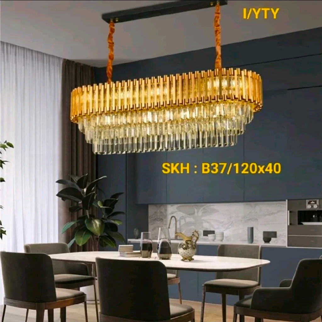 Lampu gantung kristal B37/120cm x 40cm