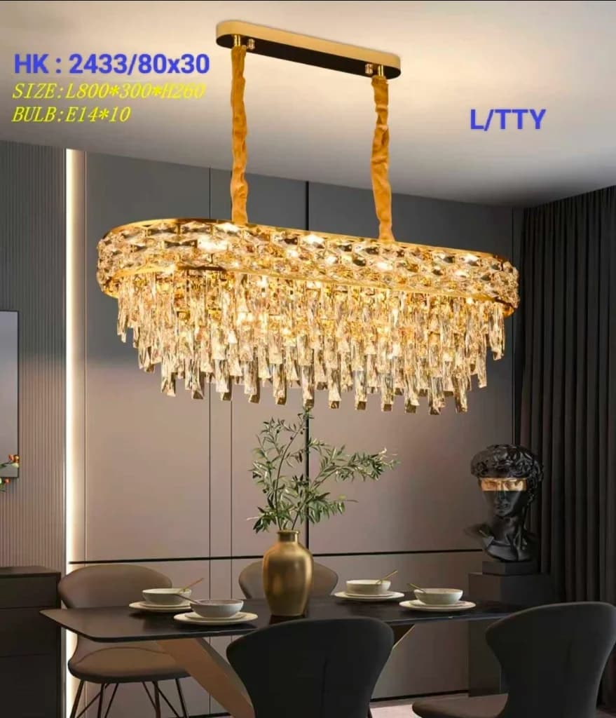 Lampu gantung kristal 2433/80×30