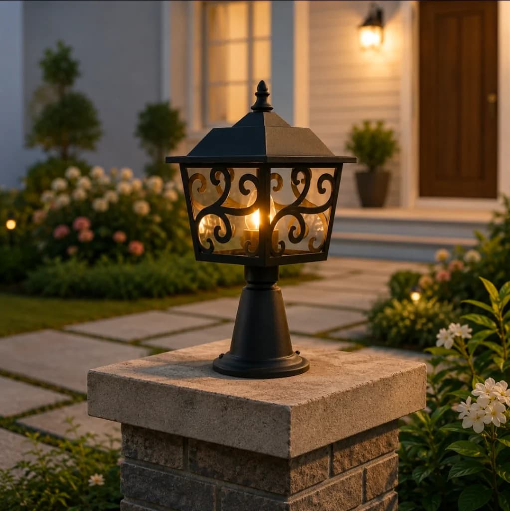 Lampu pilar outdoor klasik modern SO-JM03-BK