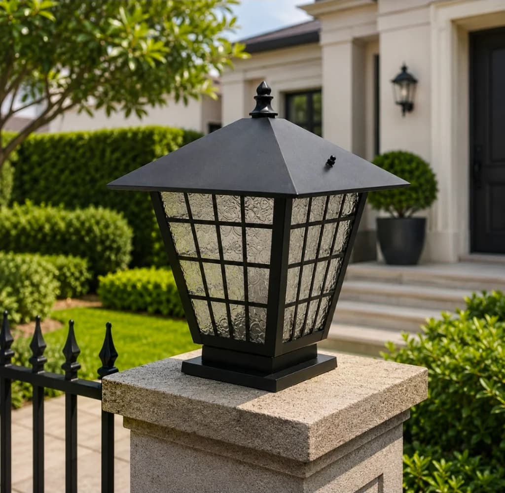 Lampu pilar outdoor klasik modern 573-S BLK