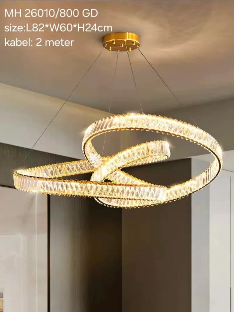 Lampu gantung kristal led 26010/80 gd