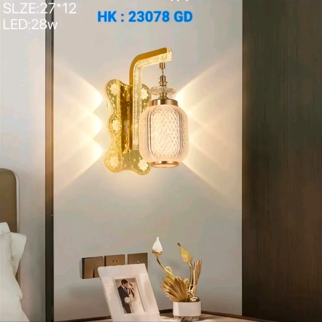 Lampu Dinding LED Kristal HK 23078 GD