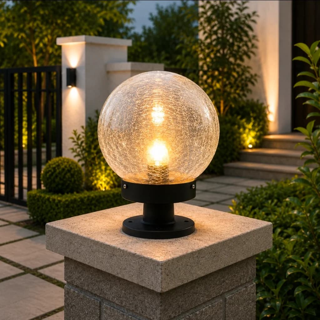 Lampu pilar outdoor modern 8086-200-BK