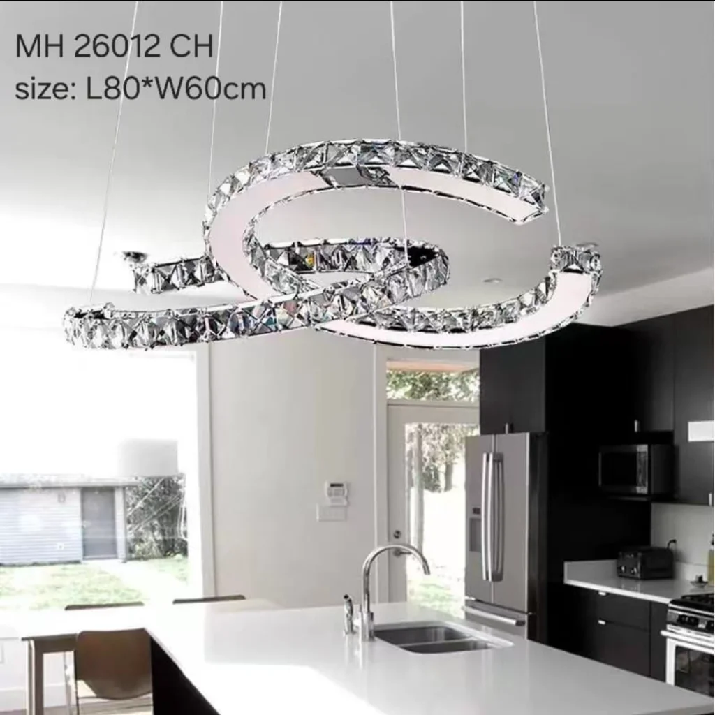 Lampu gantung kristal led 26012 CH
