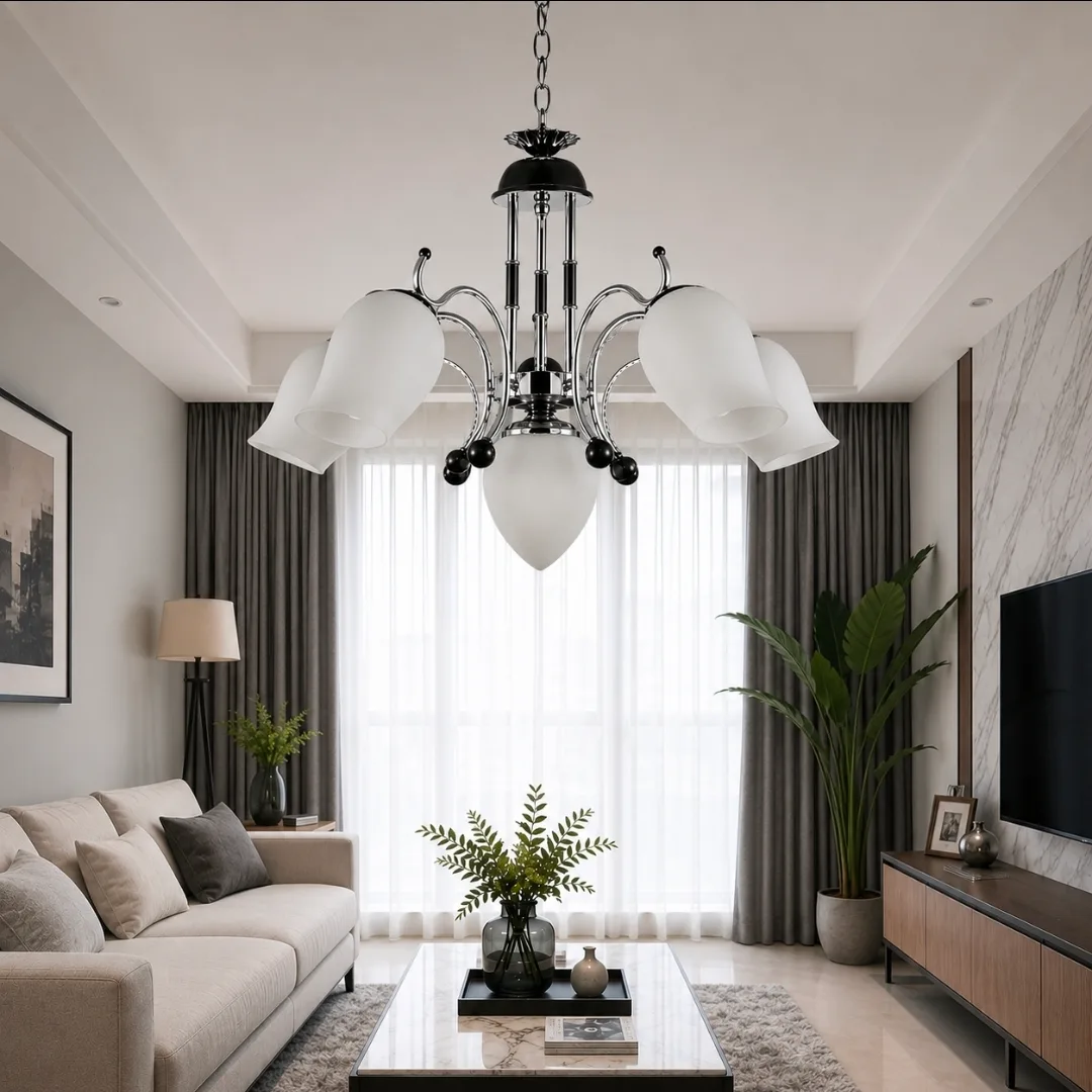 Lampu Gantung Minimalis 8888/5+1 BKCH