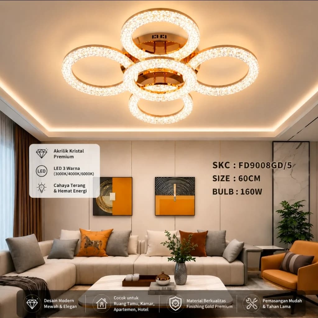 Lampu plafon LED modern FD9008GD/5